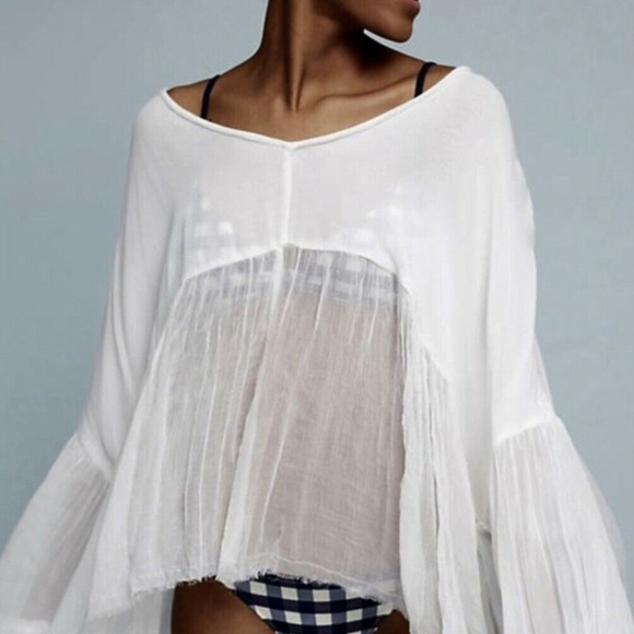 Anthropologie Tops - Anthropologie Lilka Sheer White Swing Cover-Up NWT